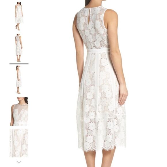 Chelsea28 White Embroidered Lace Midi Dress New Without Tag Size Medium - Picture 12 of 13